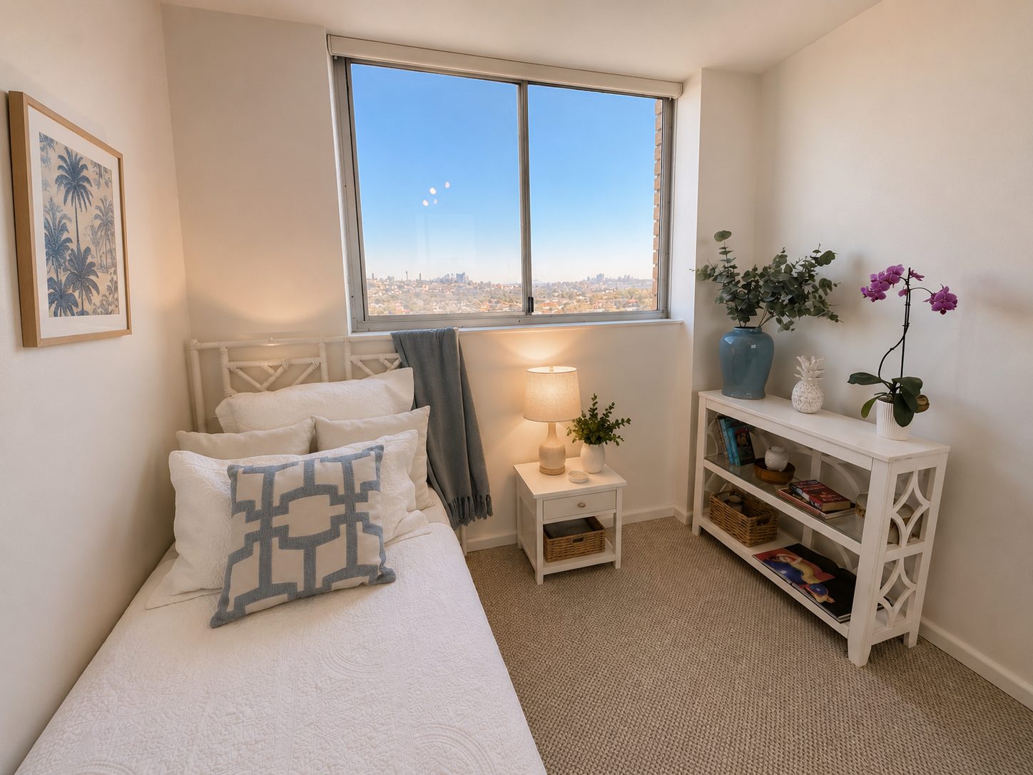 Second bedroom of the two-bedroom North Bondi apartment, sleeps four